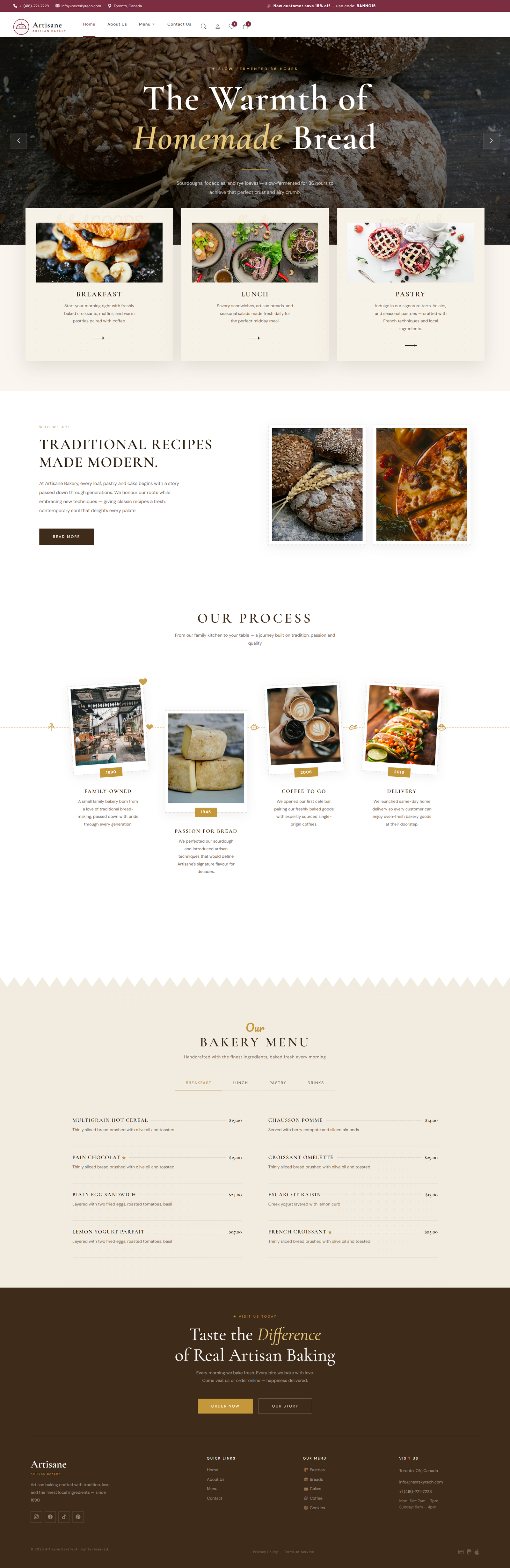 Bakery Theme 2 tablet view